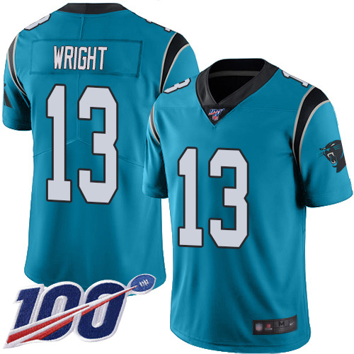 Carolina Panthers Limited Blue Men Jarius Wright Jersey NFL Football #13 100th Season Rush Vapor Untouchable